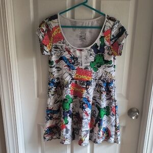 Might Fine-Hot topic. Marvel Comics Graphic Skater Dress.